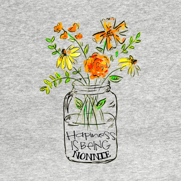 Happiness is being nonnie floral gift by DoorTees